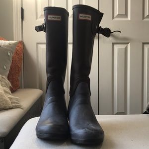 Hunter insulated rain boots brown